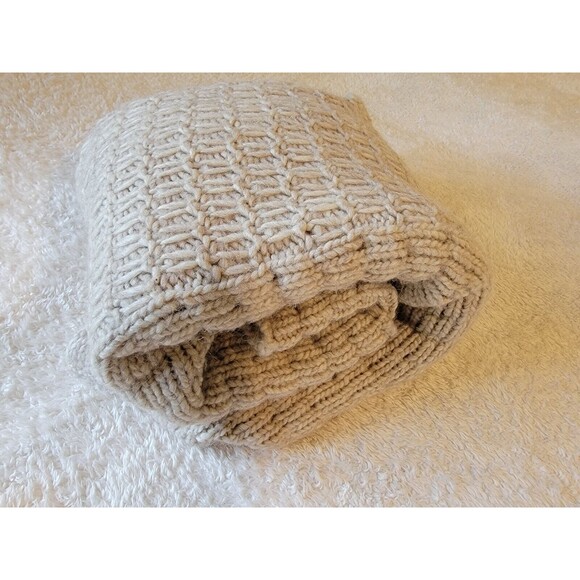 LOFT Cardigan Sweater Coat S Wool Alpaca Open Front Chunky Oversized 3/4 Sleeve - Picture 11 of 11